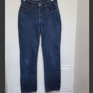 NYDJ Demin Jeans Straight Dark Wash Blue Straight Leg Size 8